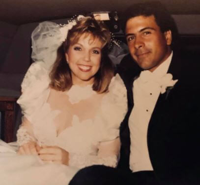 John Perez with his wife Kelley Dunn at their wedding.